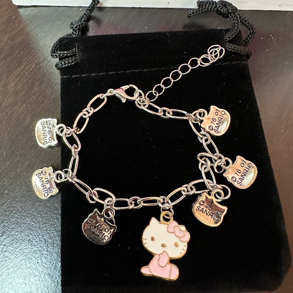 Sanrio Hello Kitty Charms Silver Tone Bracelet-NEW
